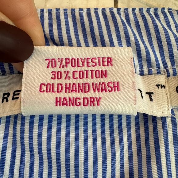 Gretchen Scott Blue/White Seersucker Odessa Tassel Tunic Shift Dress Size Small - Picture 7 of 13